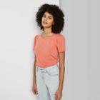 Women's Puff Short Sleeve T-shirt - Wild Fable Coral