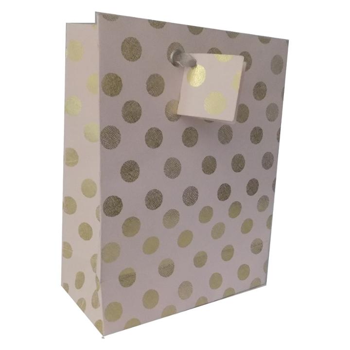 Spritz Light Pink Polkadots Cotton Recycled Handmade Paper Gift Bag -