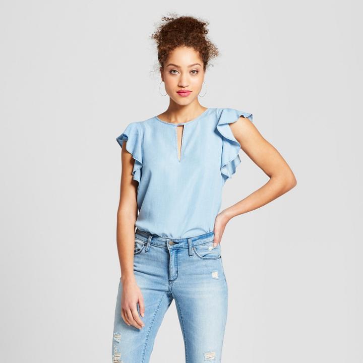 Women's Flutter Sleeve Tencel Top - 3hearts (juniors') Blue