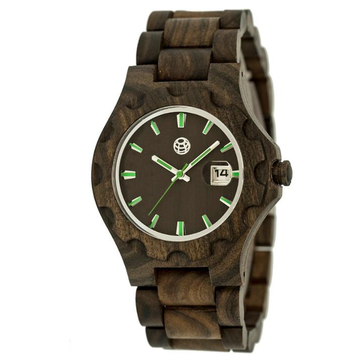Earth Wood Men's Gila Eco - Friendly Sustainable Wood Bracelet Watch - Dark Brown, Dark Oak