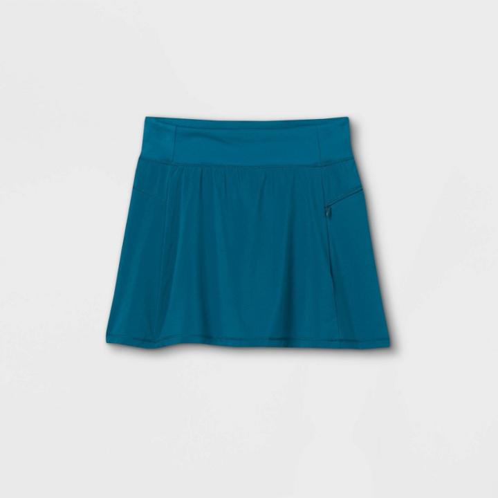 Girls' Stretch Woven Performance Skorts - All In Motion Teal