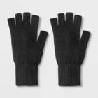 Men's Solid Knit Fingerless Gloves - Goodfellow & Co Black,