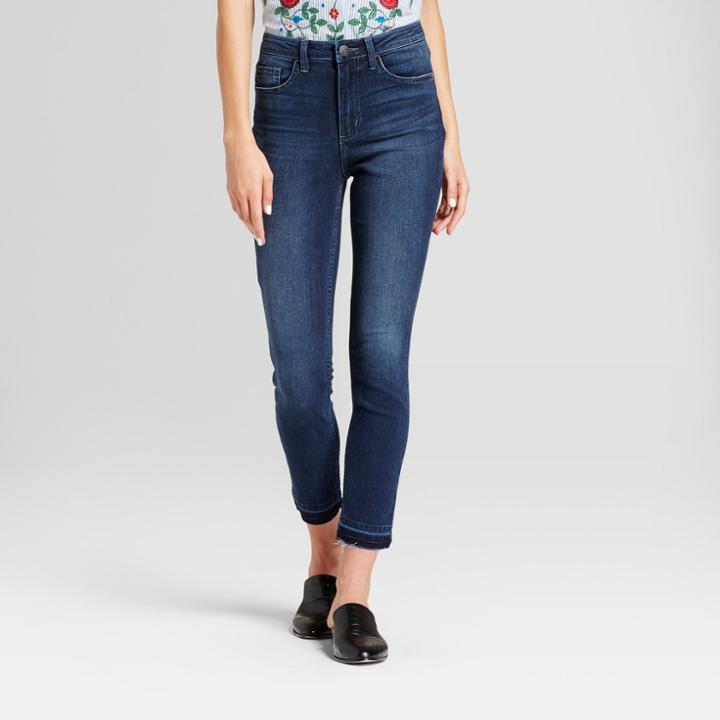 Women's Modern Fit High Rise Released Hem Skinny Jeans -crafted By Lee Dark Wash