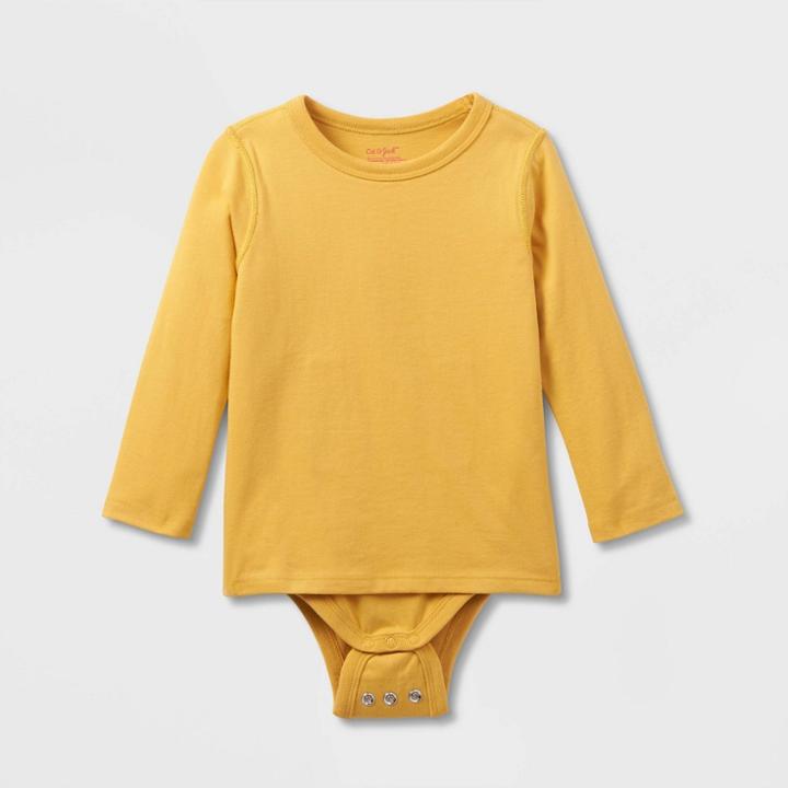 Toddler Kids' Adaptive Long Sleeve Bodysuit With Abdominal Access - Cat & Jack Mustard Yellow