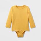 Toddler Kids' Adaptive Long Sleeve Bodysuit With Abdominal Access - Cat & Jack Mustard Yellow
