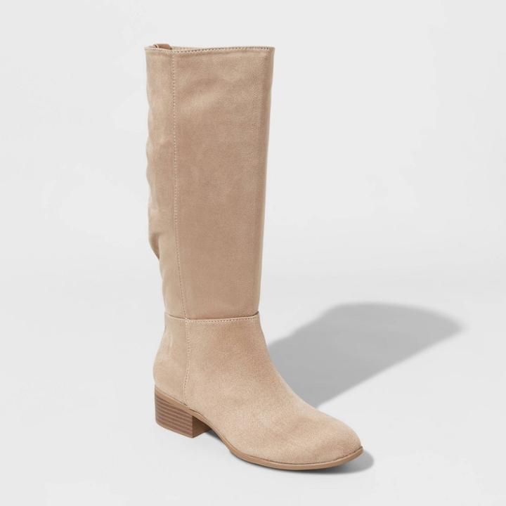 Women's Hilda Microsuede Scrunch Booties - Universal Thread Gray