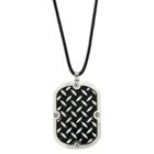 Distributed By Target Men's Stainless Steel Plated Dog Tag Pendant, Size: Small,