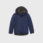 Boys' Camo Print Reversible Full Zip Faux Fur Jacket - Cat & Jack Olive Green/navy