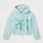 Lucas Girls' Baby Yoda Hooded Pullover Sweatshirt - Green