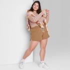 Women's Plus Size Super-high Rise Dolphin Shorts - Wild Fable Tan