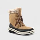 Petitewomen's Ellysia Wide Width Microsuede Short Functional Winter Boots - Universal Thread Tan 8w,