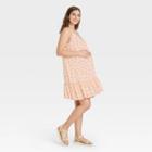 The Nines By Hatch Sleeveless Crepe Maternity Dress Pink Floral Print