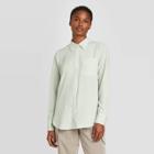 Women's Long Sleeve Open Front Button-down Shirt - Prologue Mint Xs, Women's, Green