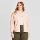 Women's Plus Size Long Sleeve Leather Bomber Jacket - Who What Wear Peach 1x, Women's, Size: