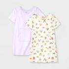 Toddler Girls' 2pk Adaptive Dress - Cat & Jack Lilac/sand 2t, Purple/brown