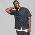 Men's Big & Tall Polka Dot Short Sleeve Button-down Shirt - Original Use Black