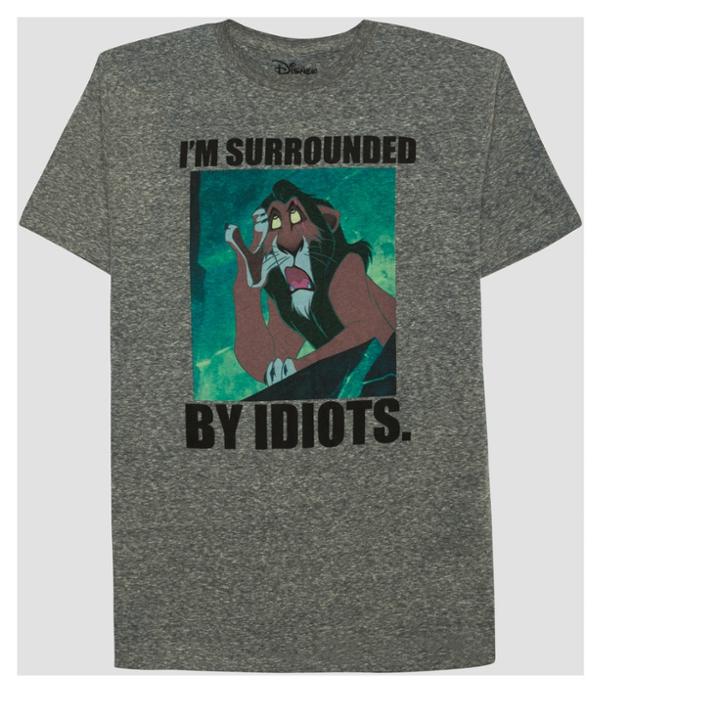 Disney Men's The Lion King Short Sleeve Scar Graphic T-shirt - Black