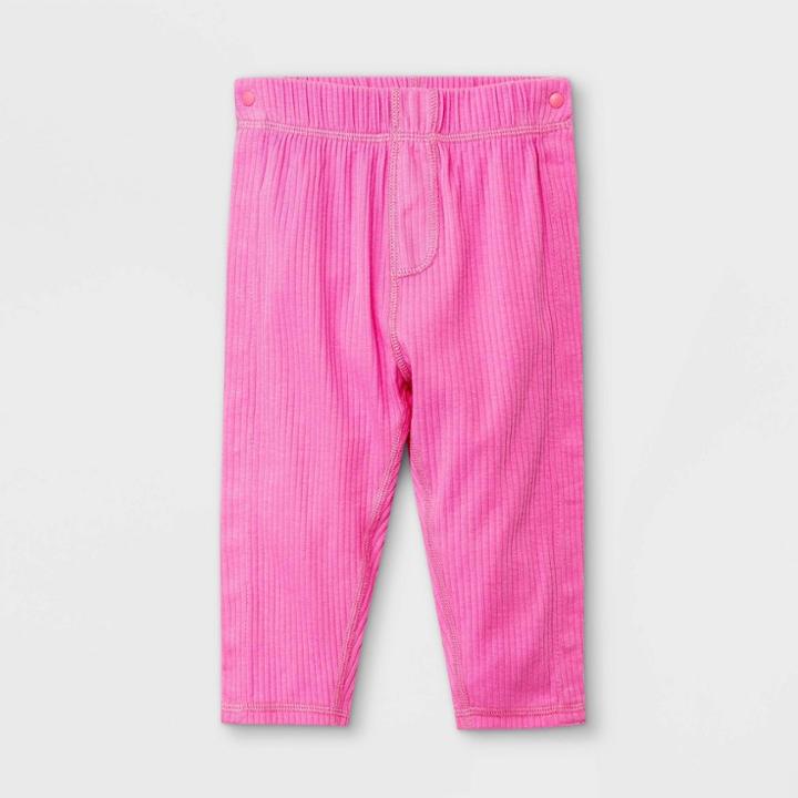 Baby Adaptive Side Snap Pants - Cat & Jack Pink Newborn