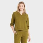 Women's Two-toned Fleece Lounge Sweatshirt - Stars Above Green