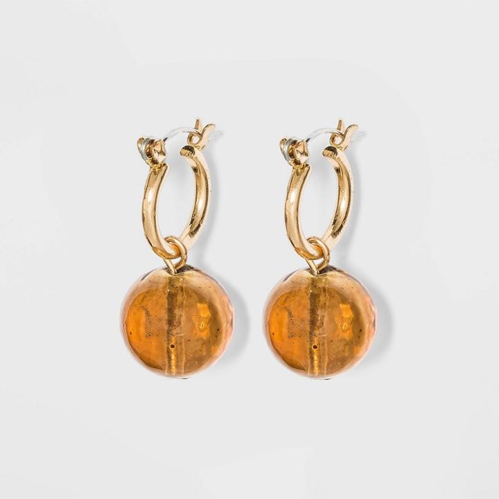 Round Bead With Hoop Earrings - A New Day Brown