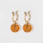 Round Bead With Hoop Earrings - A New Day Brown