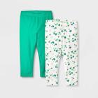 Girls' Adaptive 2pk St. Patrick's Day Capri Leggings - Cat & Jack Bright Green