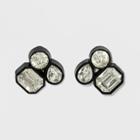 Cluster Stone Button Earrings - A New Day White Crystal