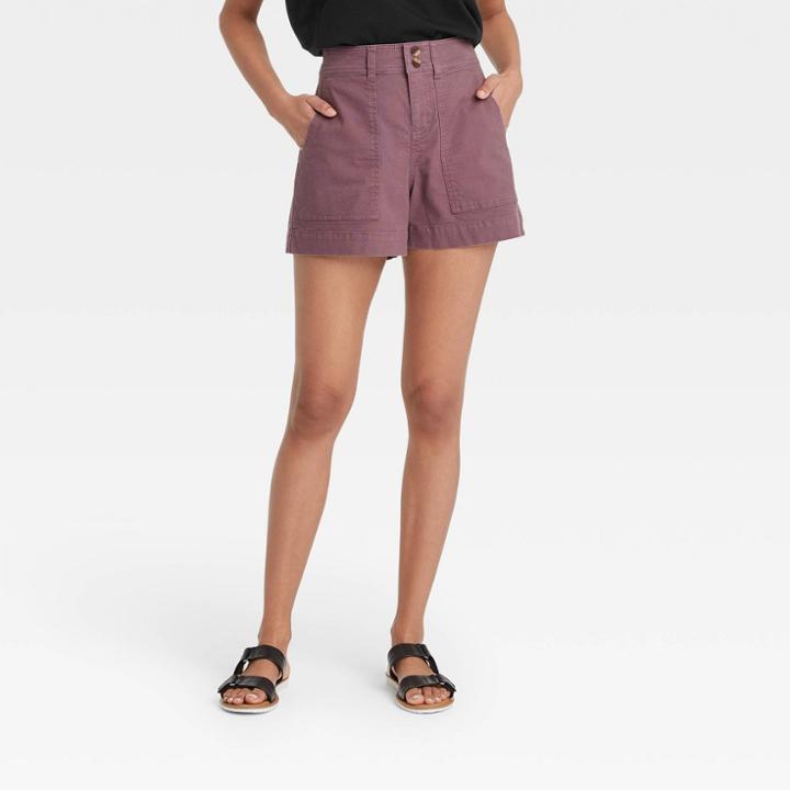 Women's High-rise Shorts - A New Day Dark Purple