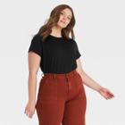 Women's Plus Size Short Sleeve T-shirt - Universal Thread Black
