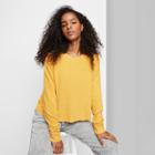Women's Long Sleeve Round Neck Cozy Boxy T-shirt - Wild Fable Yellow