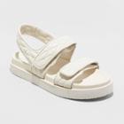Women's Ruthie Quilted Footbed Sandals - A New Day Off-white