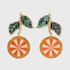 Sugarfix By Baublebar Crystal Citrus Drop Earrings - Orange
