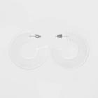 Mesh Detail Acrylic Hoop Earrings - Wild Fable White