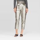 Women's Mid-rise Relaxed Fit Paperbag Cropped Pants - Who What Wear Silver