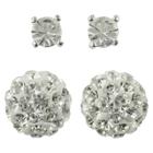 Distributed By Target Round Post And Fireball Crystal Earrings Set Of