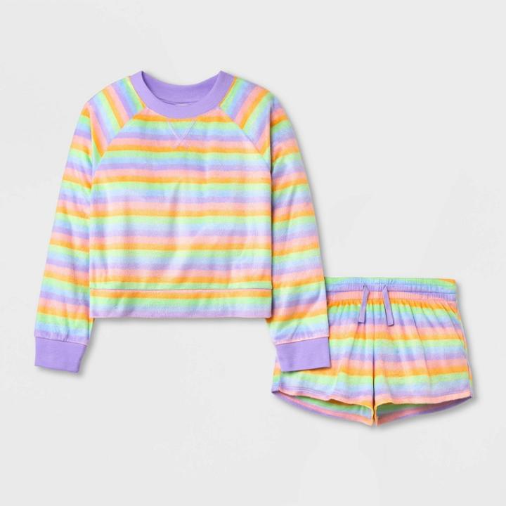 Girls' 2pc Long Sleeve Pajama Set - Art Class S,