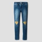 Plus Size Girls' Jeans Jeggings With Heart Knee Patches - Cat & Jack Medium Blue