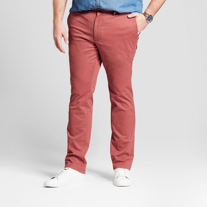 Men's Tall Slim Fit Hennepin Chino Pants - Goodfellow & Co Dusty Red