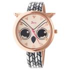 Boum Sagesse Ladies Owl Accented Leather-band Watch - Gold
