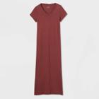 Women's Short Sleeve T-shirt Dress - Universal Thread Burgundy S, Women's, Size: