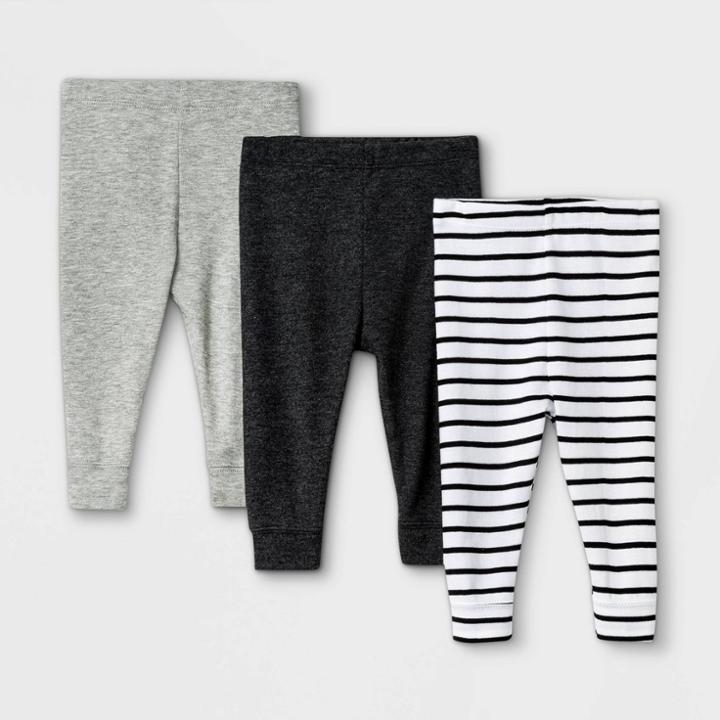 Baby 3pk Pull-on Pants - Cloud Island Black Newborn