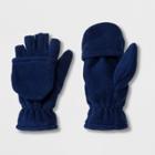 Boys' Solid Convertible Fleece Gloves - Cat & Jack Navy (blue)