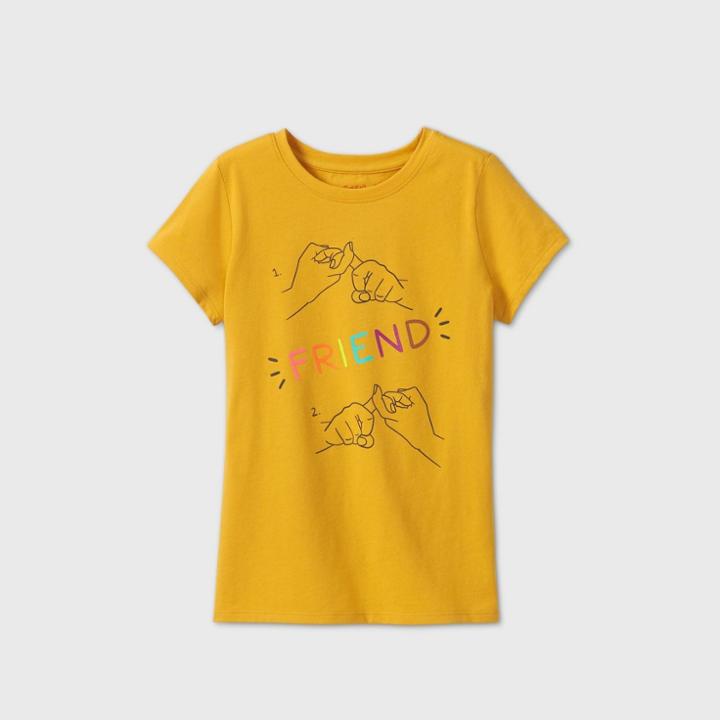 Girls' Short Sleeve Sign Language 'friends' Graphic T-shirt - Cat & Jack Yellow