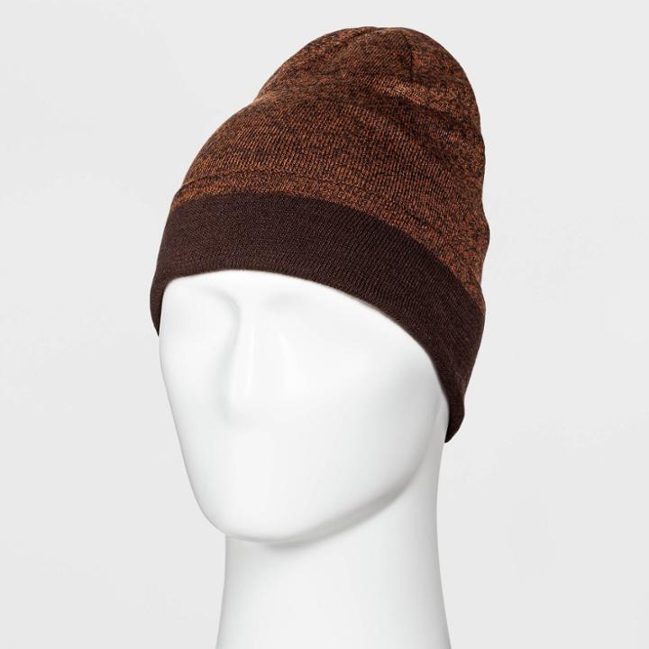 Men's Knit Beanie - Goodfellow & Co Charcoal Heather/black