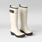 Smith & Hawken Women's Tall Gardening Boots Light Beige Stripe Size 9 -