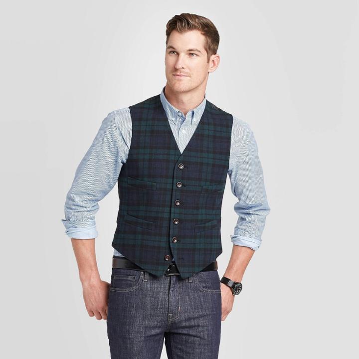Men's Plaid Standard Fit Suit Vest - Goodfellow & Co 2xl, Men's,