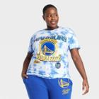 Women's Plus Size Golden State Warriors Nba Short Sleeve Graphic T-shirt - Blue
