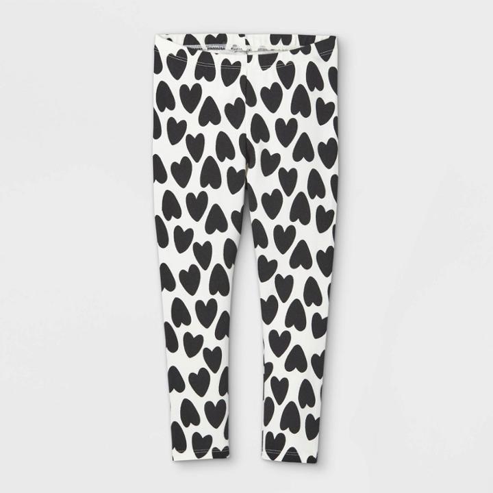 Toddler Girls' Heart Leggings - Cat & Jack Black
