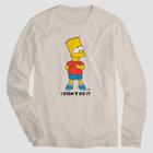 Men's Disney Bart Simpson Long Sleeve Graphic T-shirt - White