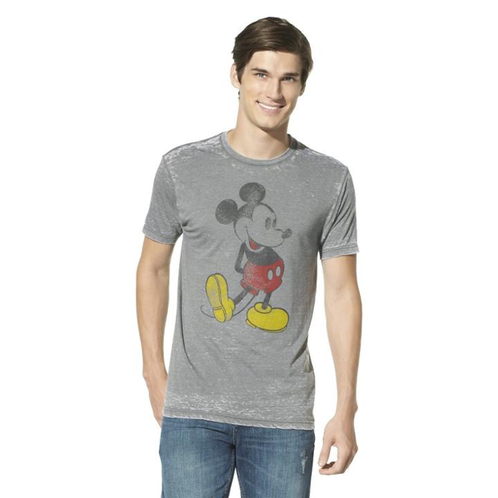 Disney Men's Mickey Mouse T-shirt - Gray